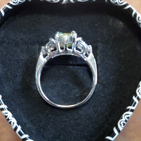 STERLING RING WITH YELLOW AND CRYSTAL STONES - Picture 6 of 7